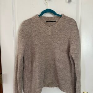 Nook Taupe V-Neck Sweater